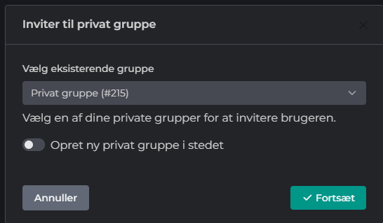 Ny Funktion - Private Gruppe rum.