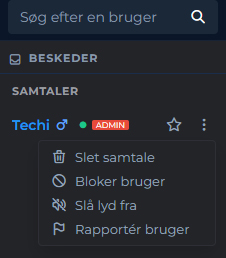 Ny Funktion - Menu ud for Privat Samtale