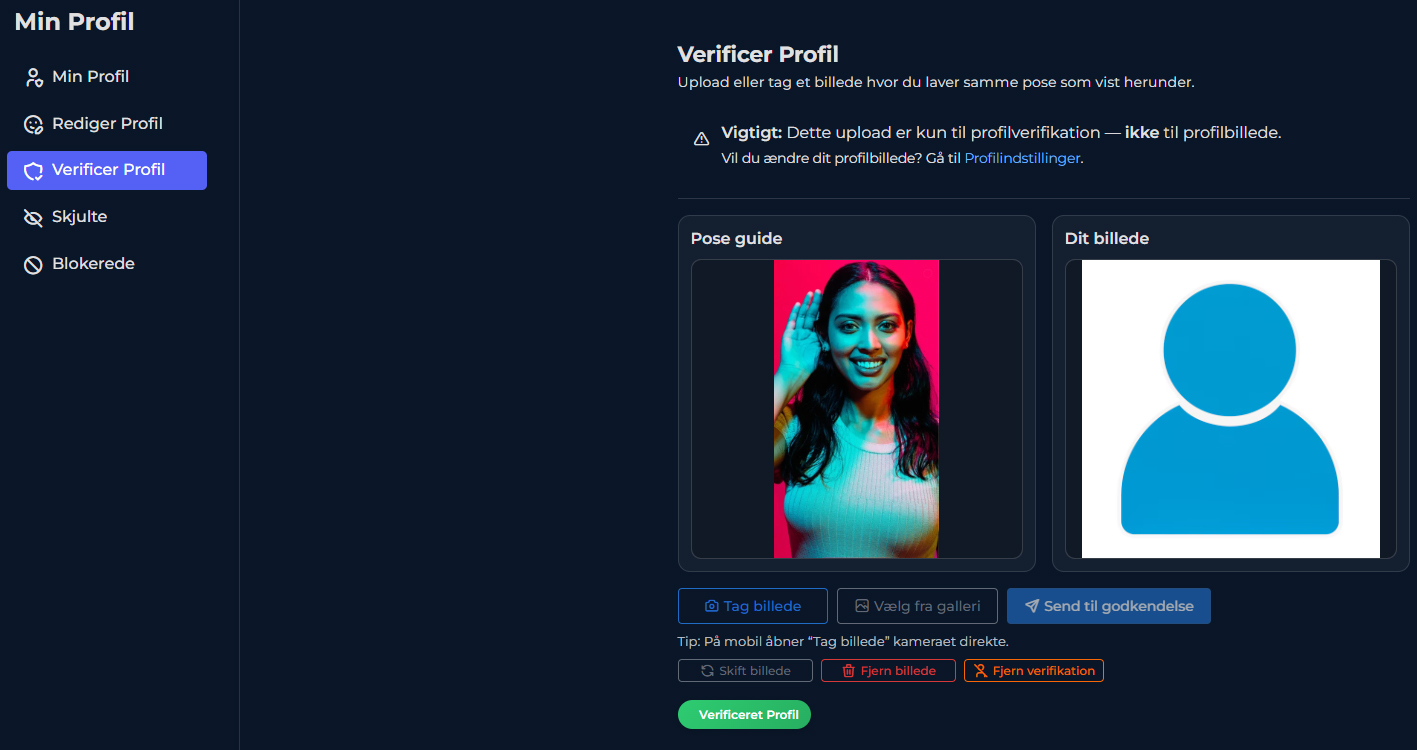 Ny Opdatering - Bliv verificeret med billede
