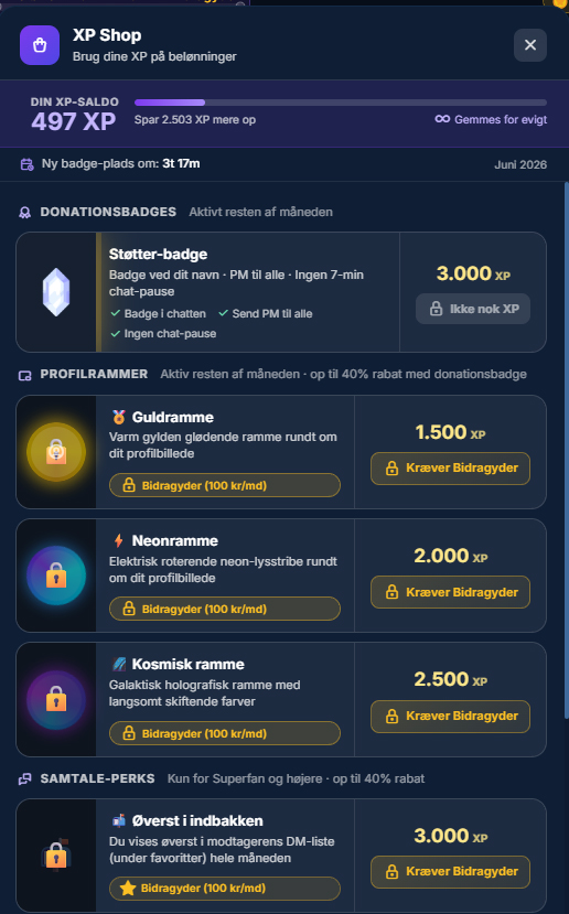 Ny Opdatering - XP Shop - XP Point System